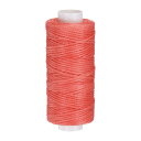 uxcell レザー縫製用ワックス糸 55ヤード/50 M 0.8 mm 150D フラット ポリエステル 万能糸 革細工 製本 靴修理 ダークピンク
