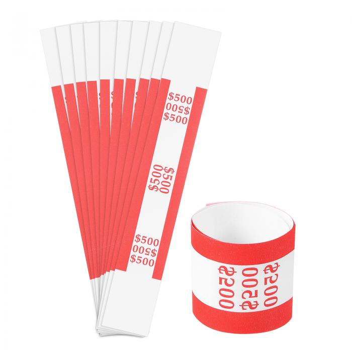 uxcell 100個 マネーバンドバンドル 自己粘着ビルラッパー マネーラッパー お金 ストラップ お札を整理するため 7.6x1.14