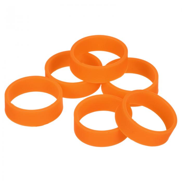 uxcell 5個のシリコーンラバーバンド 20x7mmのラバーバンドリング ケーブルタイ 強力な弾性バンド 滑り止め コード巻き付け バッグラップ オレンジ