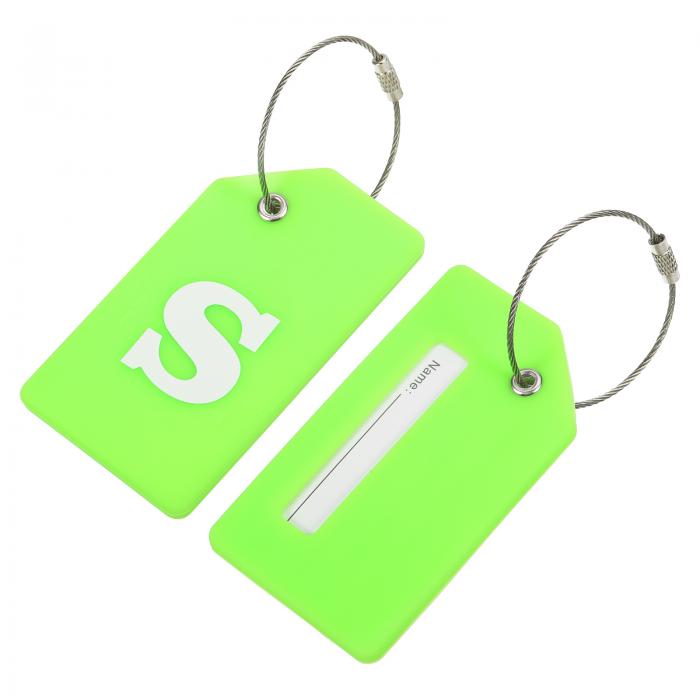 uxcell シリコーン製ラゲッジタグ 3.6"x2" 識別子IDカードホルダーラベル 旅行用スーツケースバッグ イ..