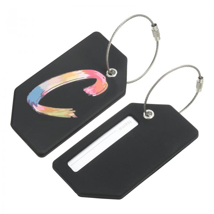 uxcell シリコーン製ラゲッジタグ 3.6"x2" バゲッジハンドバッグIDカードラベル 旅行用スーツケースバ..