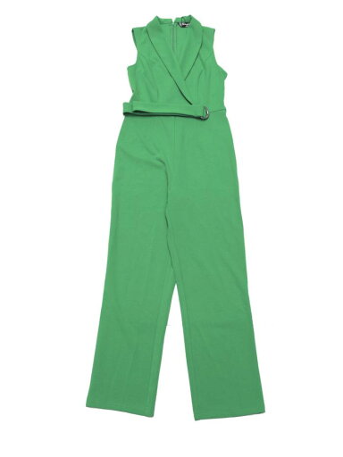 Allegra K ジャンプスーツ ロンパース サロヘ゜ットパンツ 無地 ノースリーブ Vネック オフィス ベルト付き レディース グリーン L Allegra K ジャンプスーツ ロンパース サロヘ゜ットパンツ 無地 ノースリーブ Vネック オフィス ベルト付き レディース グリーン L