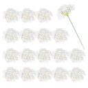 uxcell 30個のアジサイの人工花 偽のアジサイの花の人工シルクの花の頭 ホームデコレーションオフィスウェディングブーケホテルセンターピースパーティー用の偽の茎 白い