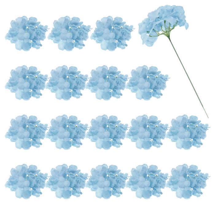 uxcell 30個のアジサイの人工花 偽のアジサイの花の人工シルクの花の頭 ホームデコレーションオフィス結婚式の花束ホテルセンターピースパーティー用の偽の茎 ムーンブルー