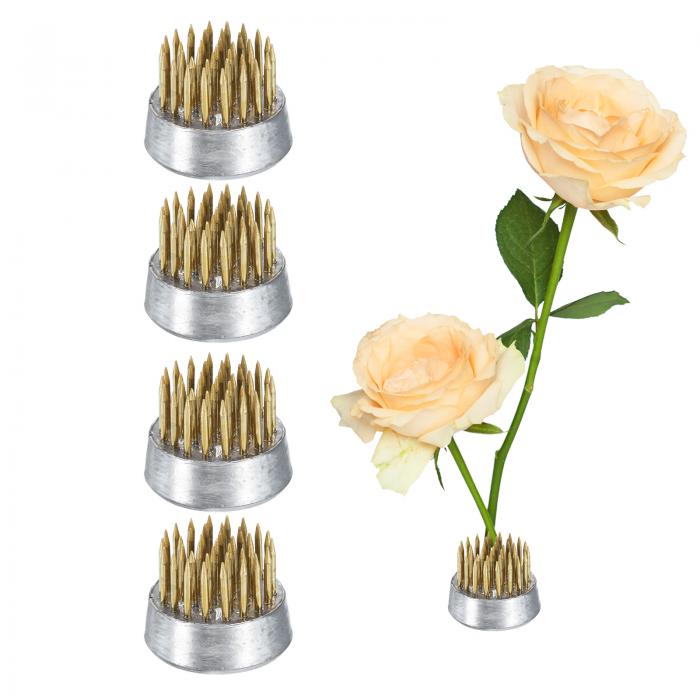 uxcell 4個 フラワーフロッグ 真鍮製 フラワーフロッグ フラワーアレンジメント用 固定ツールピンフロ..