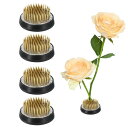 uxcell 4個 フラワーフロッグ ラウンド真鍮製フラワーフロッグ 花アレンジャー固定ツールピンフロッグ 花瓶用 固定と装飾(金色 0.1")
