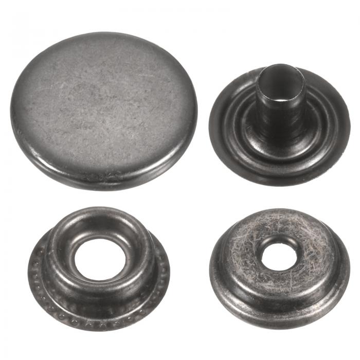 uxcell 30セットのプレススタッドキャップボタン15mmメタルスナップファスナー合金ボタンバッグレザーマリンボートキャンバス用 ガン