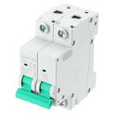 uxcell 1個 ミニチュアサーキットブレーカー 2P 25A AC 110V DZ47-63 DINレールマウント切断スイッチ サーキットブレーカー保護 熱磁気トリップ ショートサーキット保護 過負荷 緑