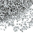 uxcell 1400個 ガラスビューグルビーズ 1.5x1.5mm チューブミニロースガラスシードスペーサービーズ DIYイヤリング ネックレス ブレスレット...