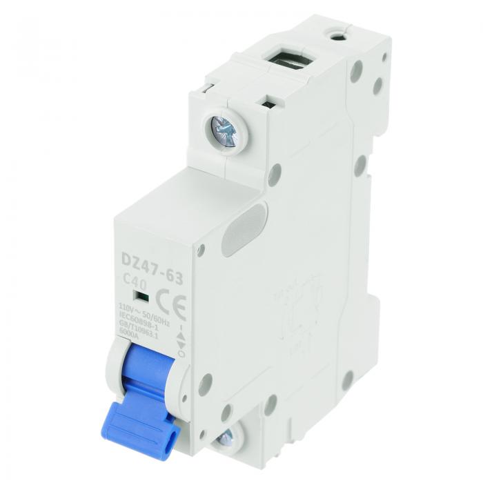 uxcell 1個 ミニチュアサーキットブレーカー 1P 40A AC 110V DZ47-63 DINレールマウント切断スイッチ サーキットブレーカー保護 熱磁気トリップ ショートサーキット保護 過負荷 ブルー