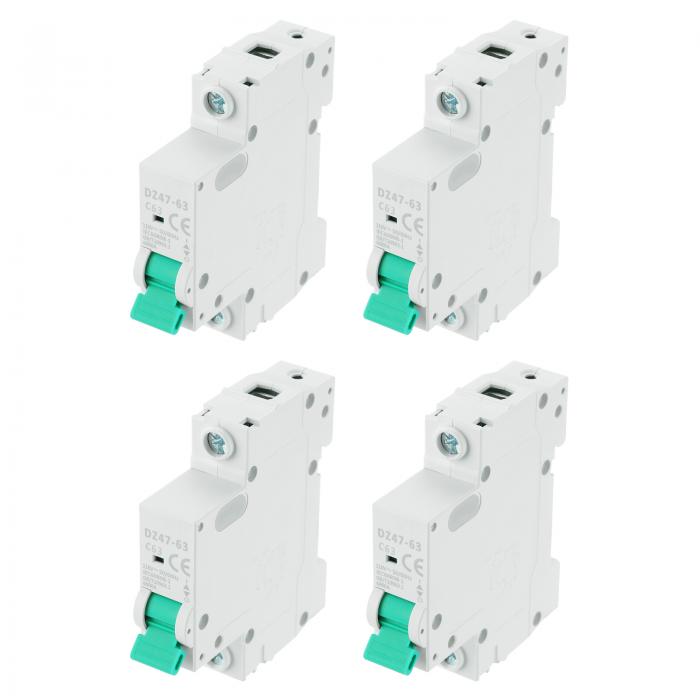 uxcell 4個ミニチュアサーキットブレーカー1P 63A AC 110V DZ47-63 DINレールマウント切断スイッチサー..