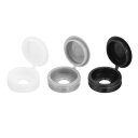 uxcell 300個のねじカバーキャップ プラスチック製ヒンジ付きねじカバー 家具や壁用のスナップワッシャーカバーねじキャップ 黒/ホワイト/グレー