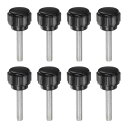 uxcell メトリックメススレッドノブM4 x 20mmノブ付きクランプノブグリッ プ親指ネジ式15mmプラスチック丸頭ネジ付きボルトスタッドノブ 黒 8個