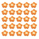 uxcell 50個 花 ソーイングパッチ クロシェ花びら手作りクロシェフラワーアップリケ DIYヘアク ローズウェディングパーティークラフト用 装飾 オレンジ...