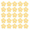 uxcell 50個 花 ソーイングパッチ クロシェ花びら手作りクロシェフラワーアップリケ DIYヘアク ローズパーティークラフト用 装飾 イエローとホワイト