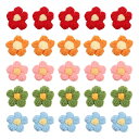 uxcell 50個 花 ソーイングパッチ クロシェ花びら手作りクロシェフラワーアップリケ DIYヘアク ローズウェディングクラフト用 装飾 マルチカラー