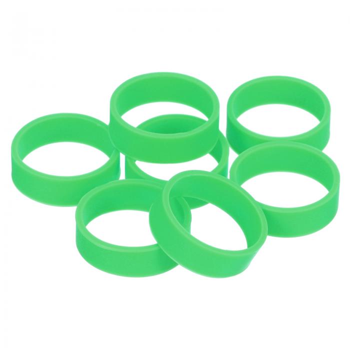 uxcell 5個のシリコーンラバーバンド 20x7mmのラバーバンドリング ケーブルタイ 強力な弾性バンド 滑り止め コード巻き付け バッグラップ 緑