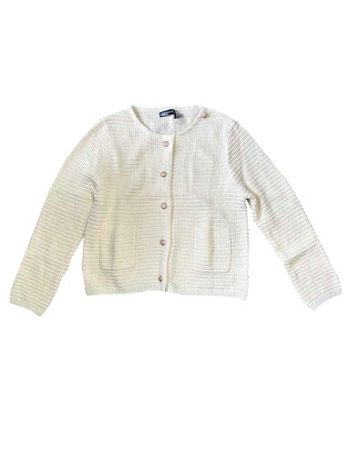 Allegra K レディースカーディガンセーター ボタンダウン 長袖 クルーネック ポケット ニット ブレザー クリーム S Allegra K レディースカーディガンセーター ボタンダウン 長袖 クルーネック ポケット ニット ブレザー クリーム S