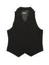 Allegra K レディース コートベスト ダブルブレスト Vネック ノースリーブ ワークウェア スーツベスト ブラック XS