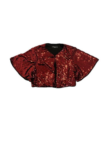 Allegra K カーディガン スパンコール シュラッグ ボレロ グリッター ジャケット クロップ レディース レッド M Allegra K カーディガン スパンコール シュラッグ ボレロ グリッター ジャケット クロップ レディース レッド M
