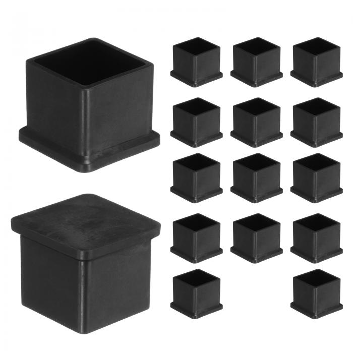 uxcell 16個の正方形の椅子脚キャップPVC製椅子脚床保護具ノンスリップ椅子足カバー ハードウッドフロ..