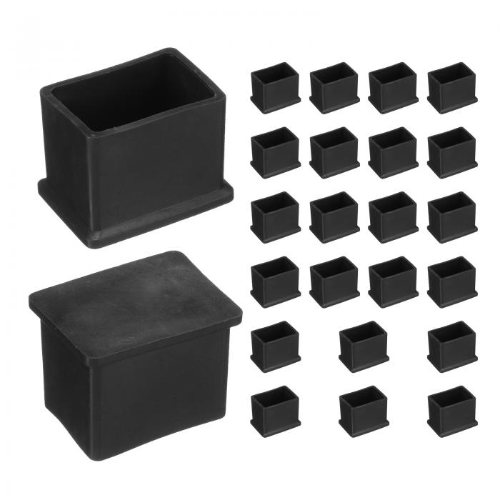 uxcell 24個の長方形の椅子脚キャップPVC製椅子脚床保護具ノンスリップ椅子足カバー ハードウッドフロ..