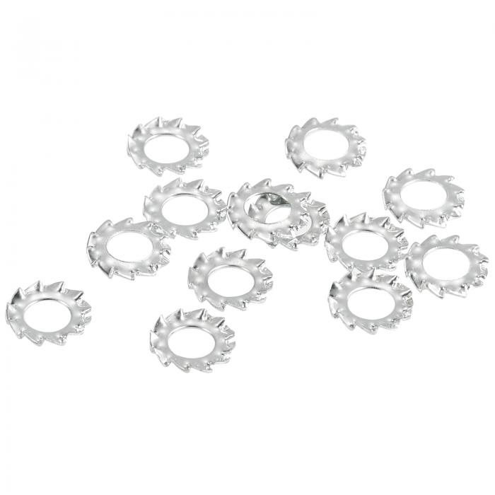 uxcell 30個の外歯スターロックワッシャー M5鋼製亜鉛仕上げ外部鋸歯ロックワッシャー 機械装置用のフ..