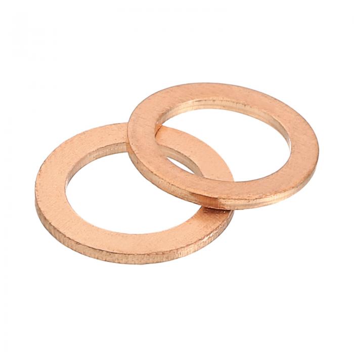 uxcell M8フラットワッシャー 50個の銅製リングフラットワッシャー12mm OD金属シーリングガスケットリングねじボルトナット用