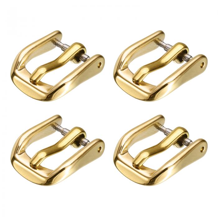 uxcell 4個の時計バンド交換バックル8mm 316Lステンレススチールク ラスプ レザーシリコンナイロンキャンバス時計バンド用 金色トーン