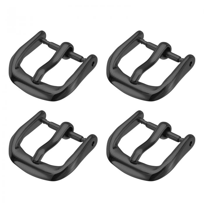 uxcell 4個の時計バンド交換バックル12mm 316Lステンレススチールク ラスプ レザーシリコンナイロンキャンバス時計バンド用 黒トーン