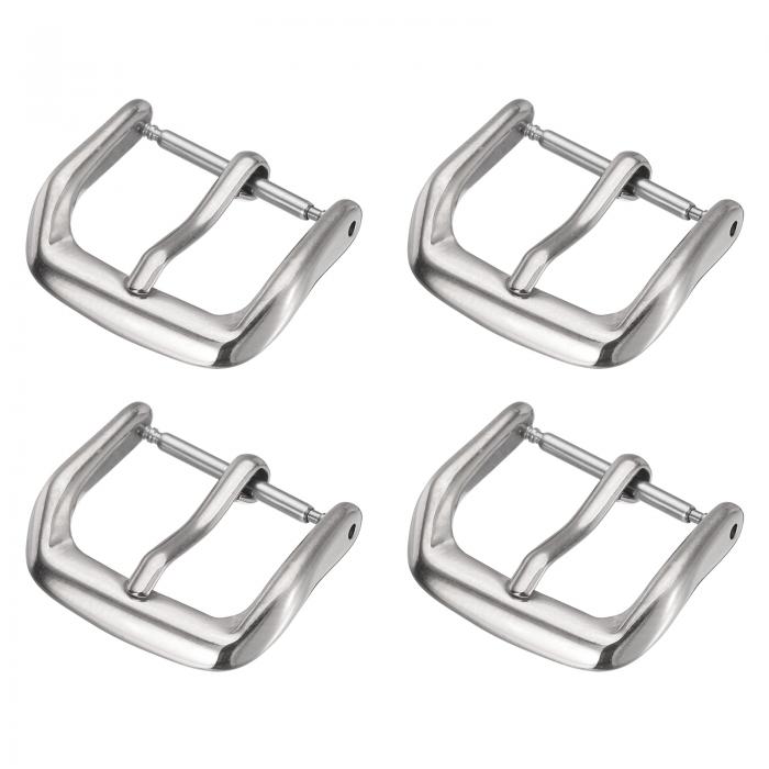 uxcell 4個の時計バンド交換バックル16mm 316Lステンレススチールク ラスプ レザー シリコン ナイロン ..