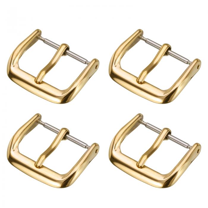 uxcell 4個の時計バンド交換バックル18mm 316Lステンレススチールク ラスプ レザーシリコンナイロンキ..