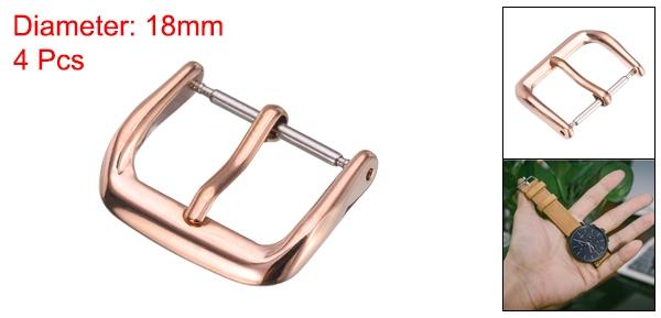 uxcell 4個の時計バンド交換バックル18mm 316Lステンレススチールク ラスプ レザーシリコンナイロンキャンバス時計バンド用 ローズトーン