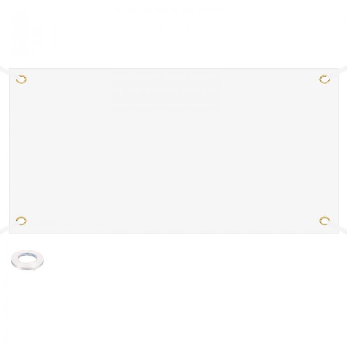 PATIKIL 大型 白い空白 バナーと看板 3 x 6フィート 1セット ポリエステルクロス染料転写バナーと吊り..