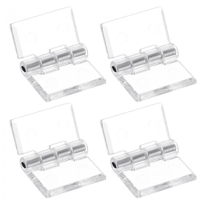 uxcell アクリルヒンジ ステンレススチールシャフト付き 透明折りたたみヒンジ 透明ハードウェアヒンジ..