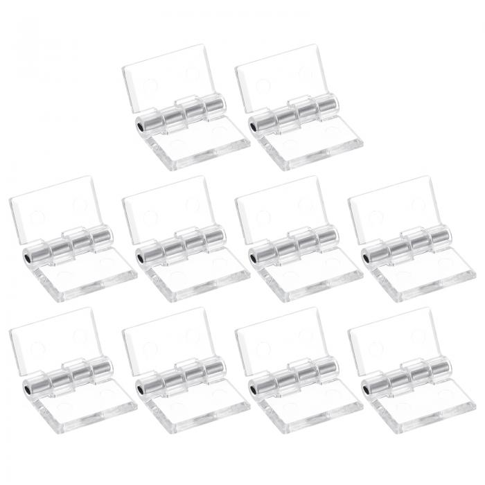 uxcell アクリルヒンジ ステンレススチールシャフト付き 透明折りたたみヒンジ 透明ハードウェアヒンジ..