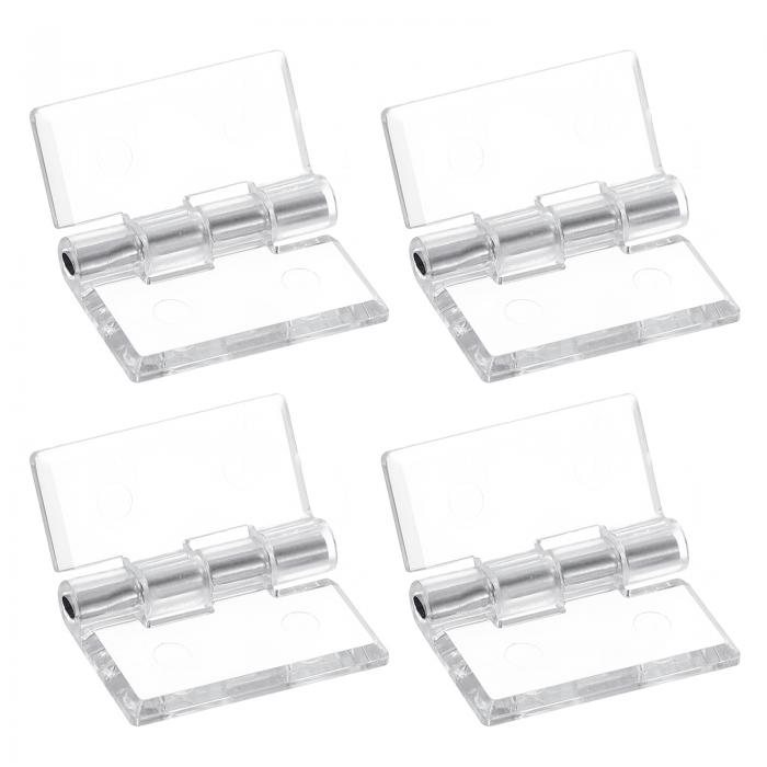 uxcell アクリルヒンジ ステンレススチールシャフト付き 透明折りたたみヒンジ 透明ハードウェアヒンジ..