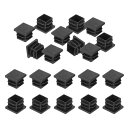 PATIKIL 19x19 mm プラスチックチューブエンドキャップ 20個 角穴プラグインサート 角型鉄パイプ 椅子脚 テーブル 本棚 パティオ 家具用 黒