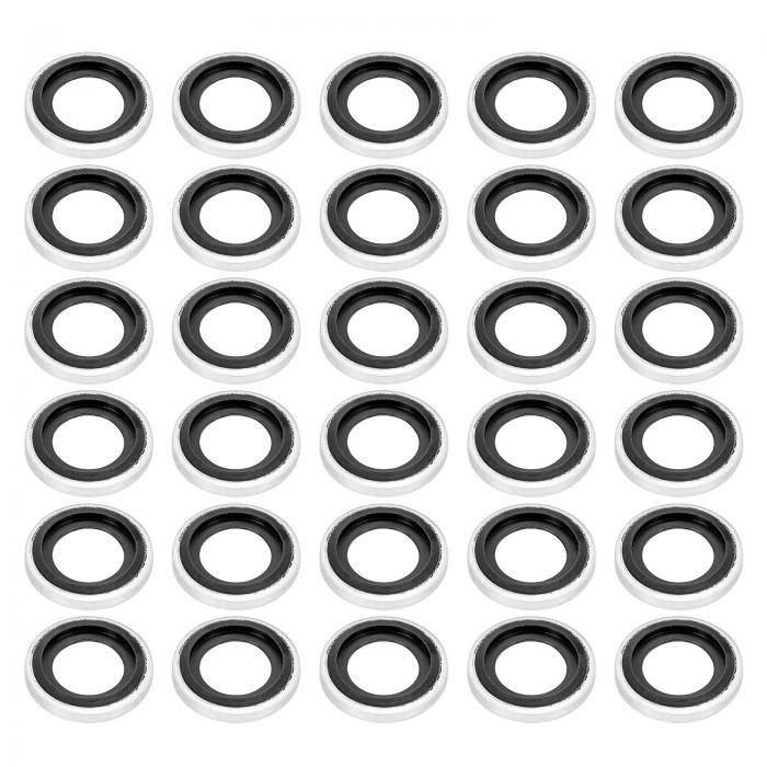 PATIKIL M12 セルフセンター ボンド シーリング ガスケット 30 個 NBR 金属ボンド シーリング ワッシャ..