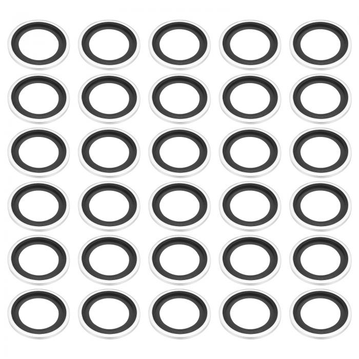 PATIKIL M24 セルフセンター結合シールガスケット 30個 NBR 金属結合シールワッシャー 自動車用ワッシャー 機械 配管 シリンダー修理用