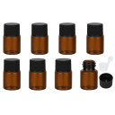 PATIKIL 5ml エッセンシャルオイルボトル 8個 琥珀色のガラスボトル オリフィスリデューサー付き サンプルバイアル スリムネジキャップ 保存バイアル容...
