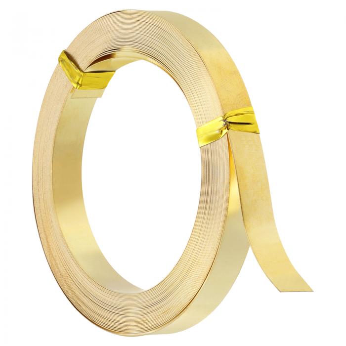 PATIKIL 6 M 真鍮角線 幅8 mm 曲げられる真鍮ビーズワイヤー 30ゲージ フラットベゼルワイヤー 宝石作り DIY彫刻工芸用