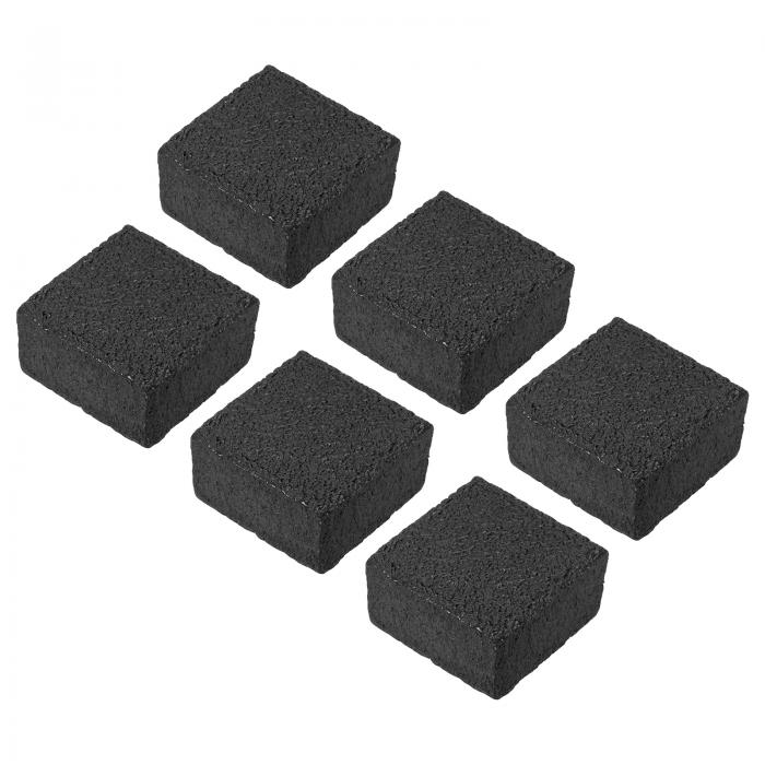 PATIKIL 5x5x2.5cm ピクルボールパドルイレーサー 6個 長方形ラバーピクルボールラケットダストリムーバーバークリーナー 黒