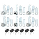 PATIKIL キー付き5/8"カムロック 6個入り亜鉛合金キー付きキャビネットカムロックセットRV収納ロックファイル引き出し郵便箱ツールボックス用 シルバートーン
