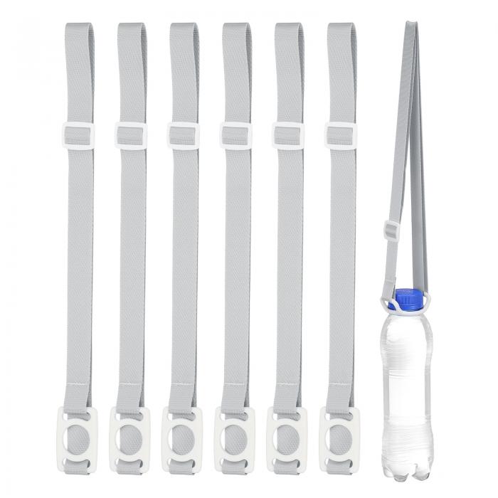 楽天uxcell japanPATIKIL 2.5CMウォーターボトルランヤード 6個セットの調節可能なホルダーショルダーストラップ ホワイトリングバックルキャリアクリップ付き ハイキング ウォーキング アウトドア用 グレー