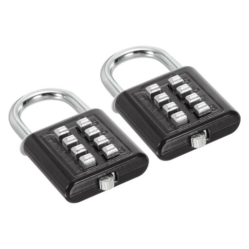 PATIKIL 8桁ボタン組み合わせ南京錠 2個セット4ポジションロック機構プッシュボタンセキュリティデジタルロック ジムスポーツロッカーキャビネットツールボックス用 黒 PATIKIL 8桁ボタン組み合わせ南京錠 2個セット4ポジションロック機構プッシュボタンセキュリティデジタルロック ジムスポーツロッカーキャビネットツールボックス用 黒