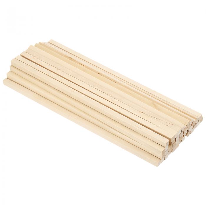 PATIKIL 10 mm ダボ棒 木の棒 60個 長さ30 cm スクエア 木製のダボ 未仕上げ 堅木の棒 クラフトDIY用品