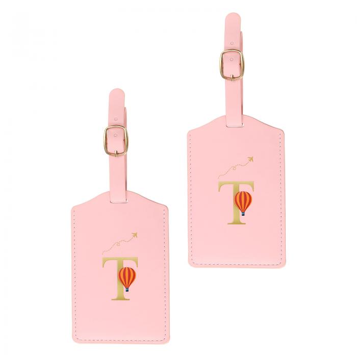 PATIKIL 初期荷物タグ 2パック PUレザー 荷物タグ 刺繍入り 文字 スーツケースラベルタグ 荷物用 荷物..