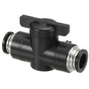PATIKIL 1/2" ニューマチックボールバルブ 1個 プッシュ・トゥ・コネクト フィッティング クイックコネクト チューブ フィッティング ニューマチックシステム オートメーション 製造用エアフロー制御バルブ 黒