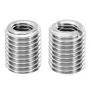 PATIKIL スレッドアダプタースリーブリダクションナット 2個M16xM10x20mmメスからオスへ 修理インサートナットスクリューリデューサー変換ステンレスファスナー シルバートーン(3)